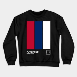 Arkansas State Flag  // Original Minimalist Artwork Poster Design Crewneck Sweatshirt